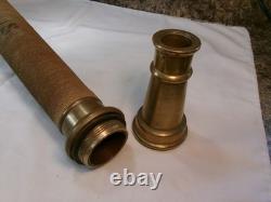 Antique 30 Underwriters Labs Brass Fire Hose Nozzle Play Pipe Dual Handle