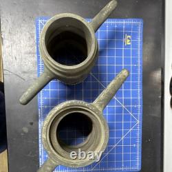 Antique 4 Brass Fire Hose Couplings Pair with Original Hose Fire Apparatus
