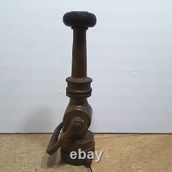 Antique 9 1/2 Brass Chief Fire Fighting Hose Nozzle 4lbs 11 oz Yoke Handle