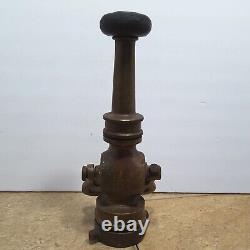 Antique 9 1/2 Brass Chief Fire Fighting Hose Nozzle 4lbs 11 oz Yoke Handle