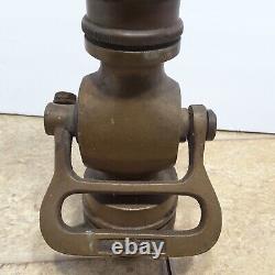 Antique 9 1/2 Brass Chief Fire Fighting Hose Nozzle 4lbs 11 oz Yoke Handle