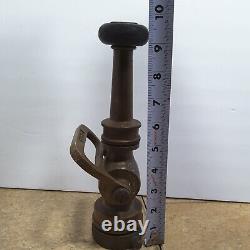 Antique 9 1/2 Brass Chief Fire Fighting Hose Nozzle 4lbs 11 oz Yoke Handle