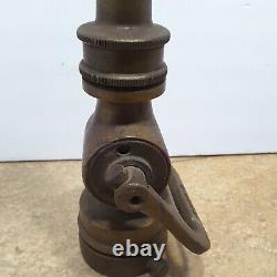 Antique 9 1/2 Brass Chief Fire Fighting Hose Nozzle 4lbs 11 oz Yoke Handle