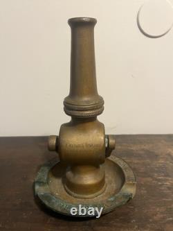 Antique AdvertisingPresentation Fire Nozzle Ashtray Philadelphia Fire Department