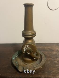 Antique AdvertisingPresentation Fire Nozzle Ashtray Philadelphia Fire Department