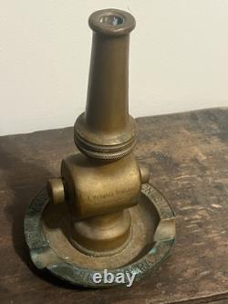Antique AdvertisingPresentation Fire Nozzle Ashtray Philadelphia Fire Department