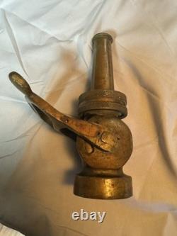 Antique Akron Brass Fire Hose Nozzle
