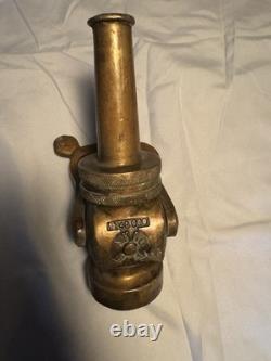 Antique Akron Brass Fire Hose Nozzle