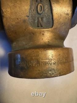 Antique Akron Brass Fire Hose Nozzle