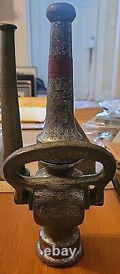 Antique Alfco Brass Fire Hose Nozzle 8.75 Vintage