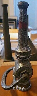 Antique Alfco Brass Fire Hose Nozzle 8.75 Vintage