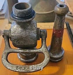 Antique Alfco Brass Fire Hose Nozzle 8.75 Vintage