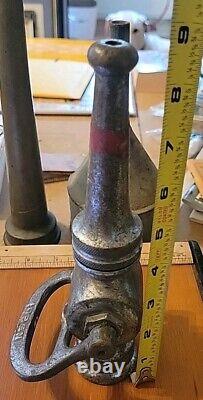 Antique Alfco Brass Fire Hose Nozzle 8.75 Vintage
