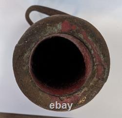 Antique Allen MFG Chicago 15 Brass Fire Hose Nozzle withRed Paint