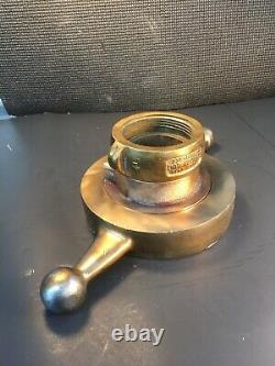 Antique BRASS 6 In. BI LATERIAL FIRE HOSE CO. CHICAGO ILL. Intake Cap With 21/2 In