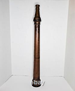 Antique Boston Coupling Co. Firefighter Fire Hose Nozzle 30 in Solid Brass