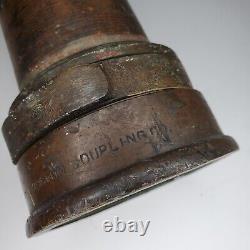 Antique Boston Coupling Co. Firefighter Fire Hose Nozzle 30 in Solid Brass