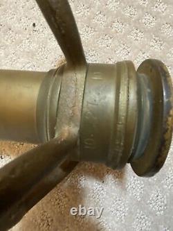 Antique Boston Woven hose and rubber Co 10. 27. 10. Fire hose nozzle 81S1