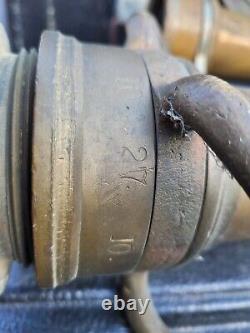 Antique Boston Woven hose and rubber Co 10. 27. 10. Fire hose nozzle 81S1