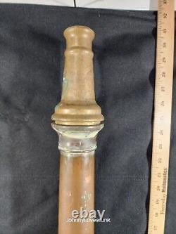 Antique Brass/Copper 31 inch Fire Hose Nozzle Two Handles Unmarked