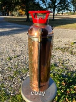 Antique Brass Elkhart Soda Acid Fire Extinguisher Large Elk Logo