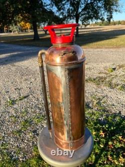 Antique Brass Elkhart Soda Acid Fire Extinguisher Large Elk Logo