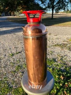 Antique Brass Elkhart Soda Acid Fire Extinguisher Large Elk Logo
