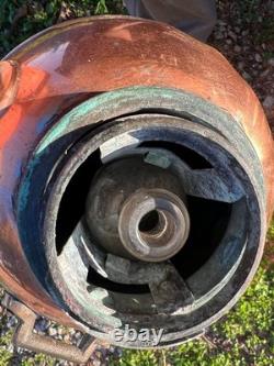 Antique Brass Elkhart Soda Acid Fire Extinguisher Large Elk Logo