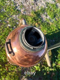 Antique Brass Elkhart Soda Acid Fire Extinguisher Large Elk Logo