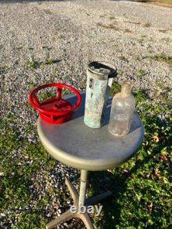 Antique Brass Elkhart Soda Acid Fire Extinguisher Large Elk Logo