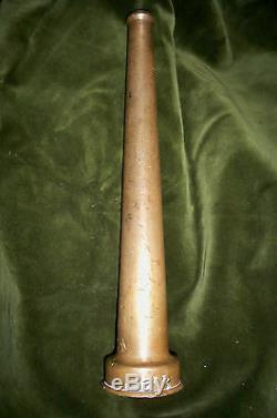 Antique Brass Fire Hose Nozzle 12 Signed P. N. Y. 2 lbs