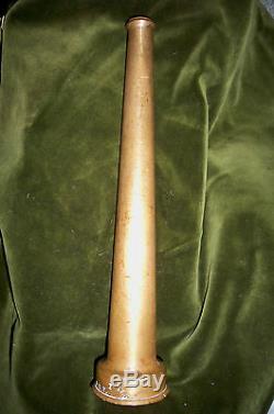 Antique Brass Fire Hose Nozzle 12 Signed P. N. Y. 2 lbs