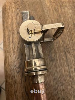 Antique Brass Fire Hose Nozzle 21 Long, French, Brass And Copper Excellent Cond