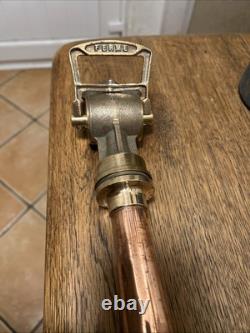 Antique Brass Fire Hose Nozzle 21 Long, French, Brass And Copper Excellent Cond