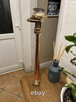 Antique Brass Fire Hose Nozzle 21 Long, French, Brass And Copper Excellent Cond