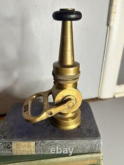 Antique Brass Fire Hose Nozzle #7-56 (Wooster Brass Company)