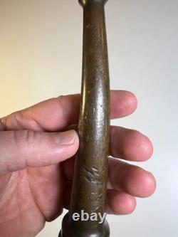 Antique Brass Fire Hose Nozzle Boston Woven Hose & Rubber Co Curved Fireman