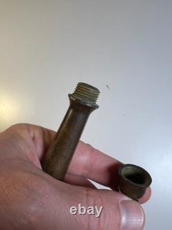 Antique Brass Fire Hose Nozzle Boston Woven Hose & Rubber Co Curved Fireman