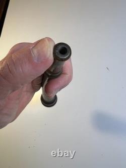 Antique Brass Fire Hose Nozzle Boston Woven Hose & Rubber Co Curved Fireman