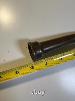 Antique Brass Fire Hose Nozzle Boston Woven Hose & Rubber Co Curved Fireman