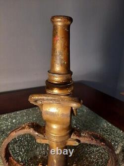 Antique Brass Fire Hose Nozzle Early Rare 1900's