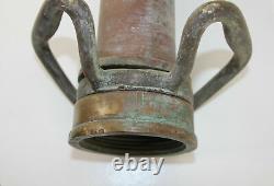 Antique Brass Fire Hose Nozzle & Pipe HB SHERMAN MFG CO 12-17 S Diamond Hallmark