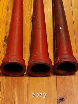 Antique Brass Fire Hose Nozzle With Red Paint 15 Tall