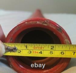 Antique Brass Fire Hose Nozzle With Red Paint 15 Tall