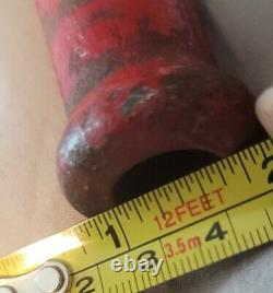 Antique Brass Fire Hose Nozzle With Red Paint 15 Tall