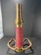 Antique Brass Fire Hose Nozzle With Red Grip & Handles, Threaded Coupling