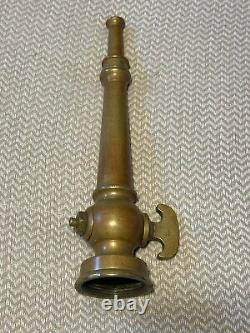 Antique Brass Fire Hose Water Nozzle 11 1/2Firefighting