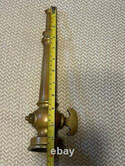 Antique Brass Fire Hose Water Nozzle 11 1/2Firefighting