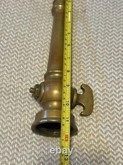 Antique Brass Fire Hose Water Nozzle 11 1/2Firefighting