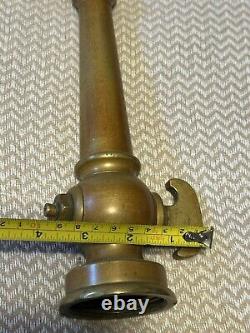 Antique Brass Fire Hose Water Nozzle 11 1/2Firefighting